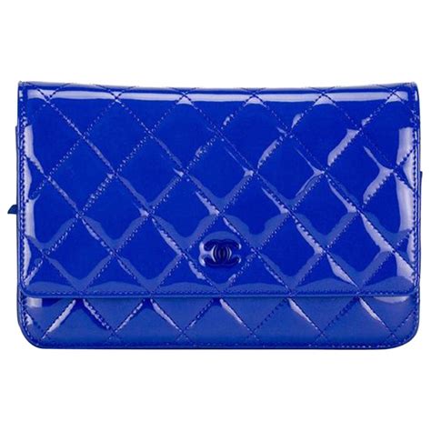 chanel blue patent woc|Chanel wallet.